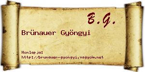 Brünauer Gyöngyi névjegykártya
